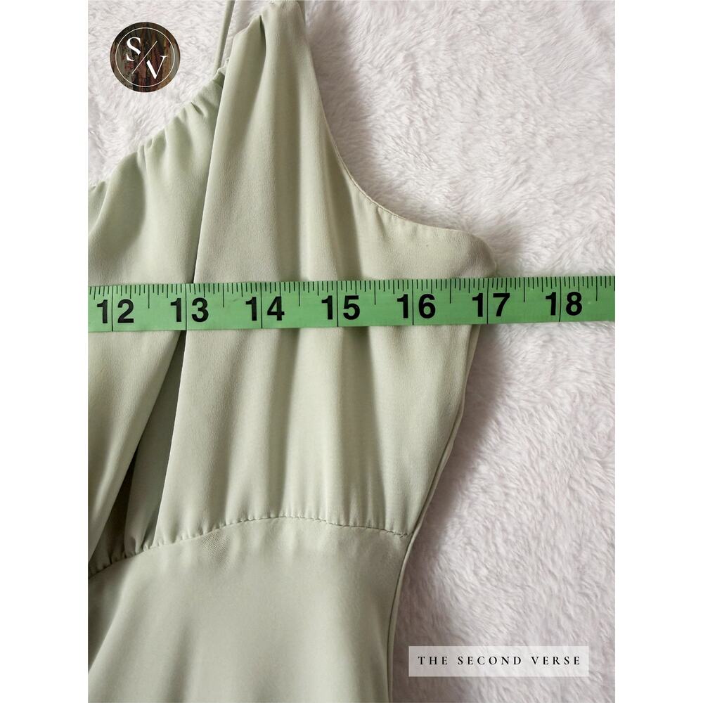 Abercrombie Dress Spaghetti Strap Side Slit Mint Green Cottagecore Large - Picture 6 of 11